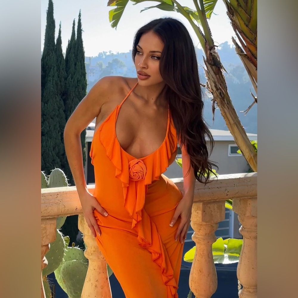 Orange maxi dress